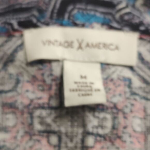 Vintage America boho 3/4 sleeve top Sz M - Picture 5 of 5